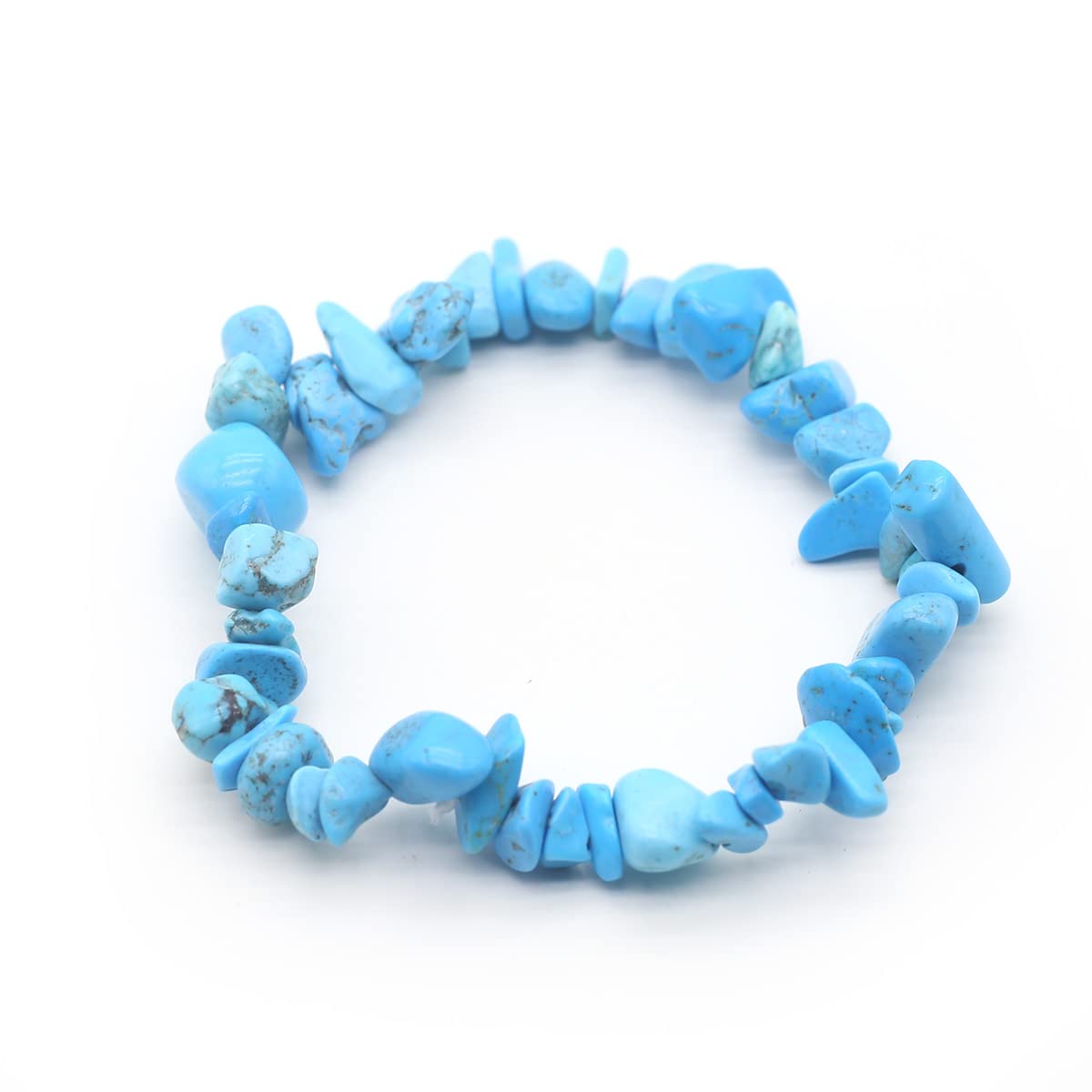 LE SKY 20 Pcs Natural Chakra Crystal Healing Chip Stretch Bracelets Irregular Spiritual Stone Bracelet for Women Men Reiki Yoga Anxiety Yoga Meditation