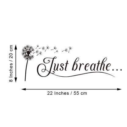 Just Breathe Vinyl Wall Decal Yoga Quotes Positive Relax Motto Art Letters Sayings Living Room Décor Lettering