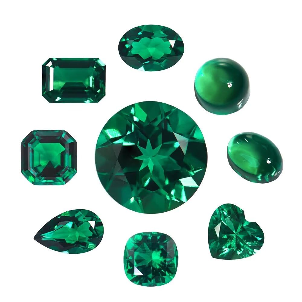1PCS 6 * 8mm Emerald Laboratory Cultivates Zambian Emerald about 1CT