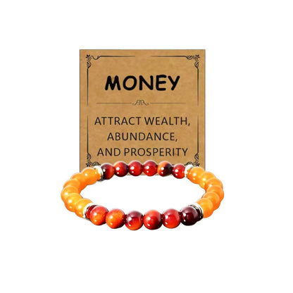 Adjustable Crystal Money Bracelets for Women Aventurine & Tiger-Eye Stone Beaded Bracelet Wealth Attraction Feng Shui Good Luck Elastic Bracelets Natural Healing Protection Jade Spiritual Jewelry (Wealth-Red)