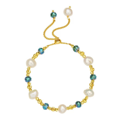 Bracelets for Women Dainty Gold Boho Beaded Bracelets Gifts for Women Mom Lover Friends Colorful Stone Pearl Jewelry Bracelet Trendy Fashion