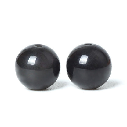 100Pcs Natural Stone 6mm Colorful Obsidian Beads Round Loose Gemstone Energy Healing Beads Hole Size 1mm DIY Smooth Beads for Bracelet Necklace Earrings Jewelry Making