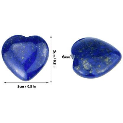 Marrywindix 15 Packs 0.8 Inch Healing Crystal Natural Lapis Lazuli Heart Love Carved Palm Worry Stone Chakra Reiki Balancing