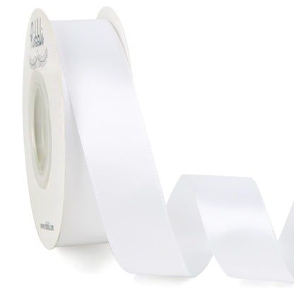 Ribbli Double Faced White Satin Ribbon,1” x Continuous 25 Yards,Use for Bows Bouquet,Gift Wrapping,Floral Arrangement