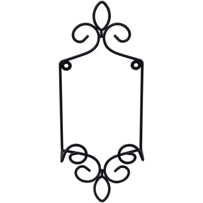 MyGift Wall Plate Hanger Holds Single 5.5 to 8 Inch Plates, Vertical Plate Holders, Decorative Metal Wire Platter Rack, Scrollwork Hanging Display Easel for Wall