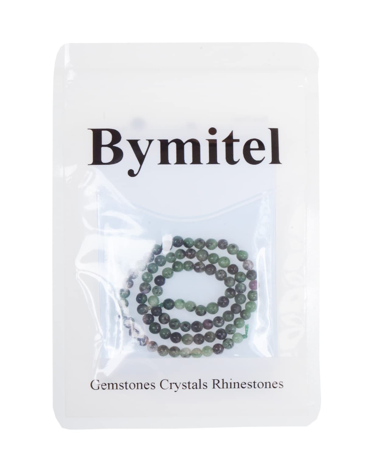 Bymitel 90 pcs Natural Genuine Real Round Loose Stone Beads Gemstone Spacers for Charm DIY Jewelry Making 15.5" per Strand 4mm (Ruby Zoisite, 4mm)