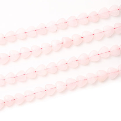 Natural Heart Shaped Rose Quartz Stone Beads 10mm Loose Crystal Healing Beads for DIY Necklace Bracelet Making Gemstone Craft Supplies