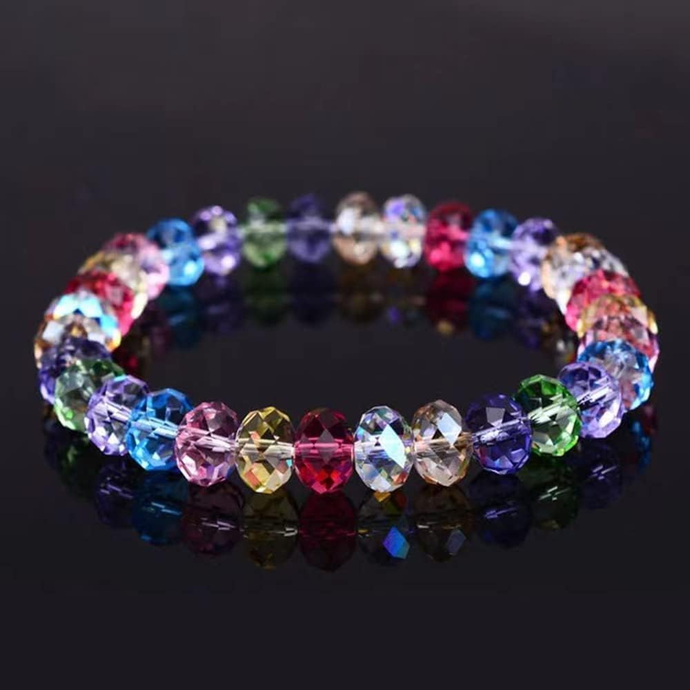 Honkoolly 50pcs Crystal Glass Beads 10mm Faceted Rondelle Glass Spacer Beads with Hole for Bracelets Necklace Earring DIY Jewelry Making Craft(Crystal Clear)