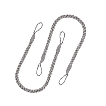 Hiastra Curtain Tiebacks Ropes, 2pcs Decorative Handmade Tie Backs Curtain Holdbacks Holders Cord for Window Sheer Drapes Indoor Outdoor, Grey