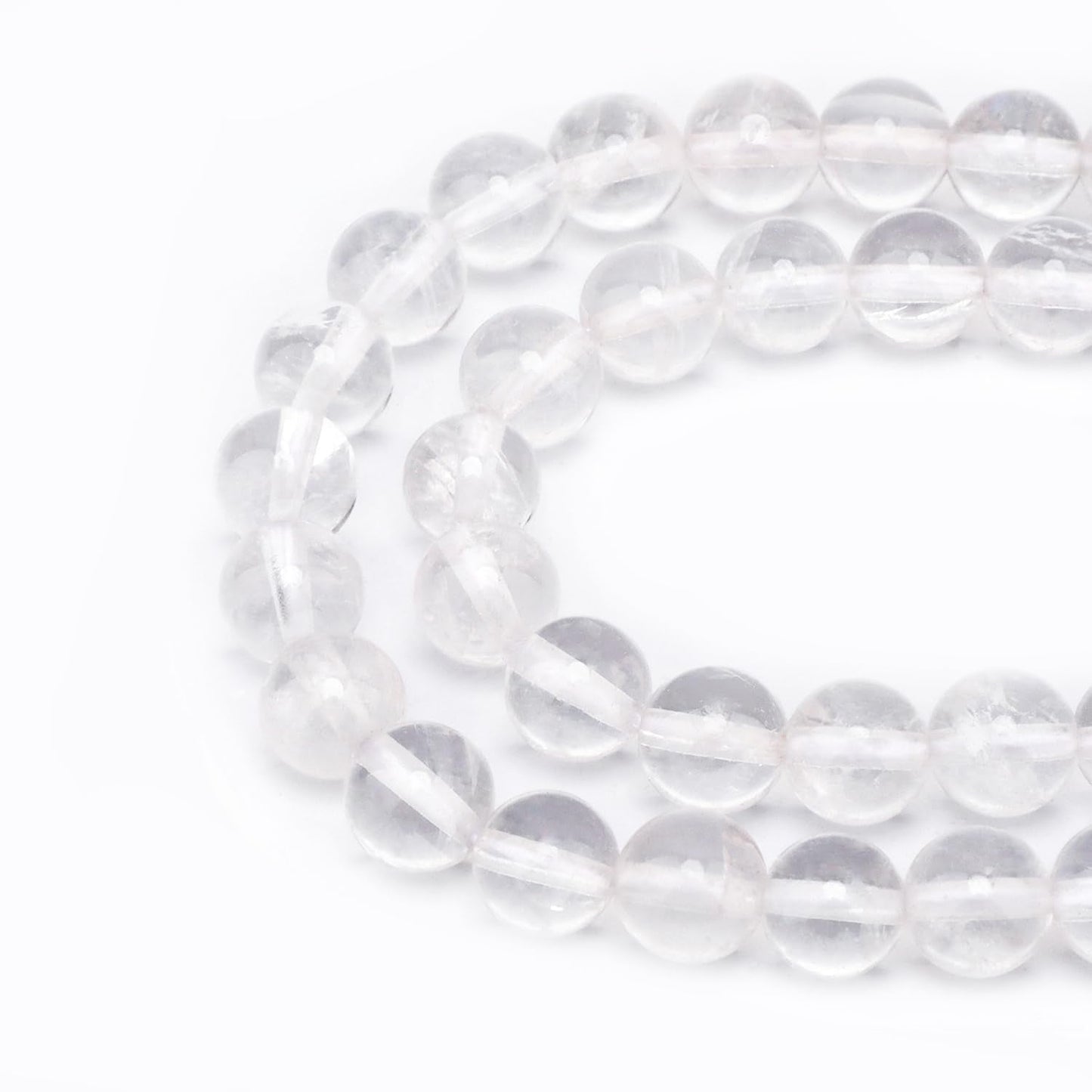 Bymitel 90 pcs Natural Genuine Real Round Loose Stone Beads Gemstone Spacers for Charm DIY Jewelry Making 15.5" per Strand 4mm (Clear Quartz Crystals, 4mm)