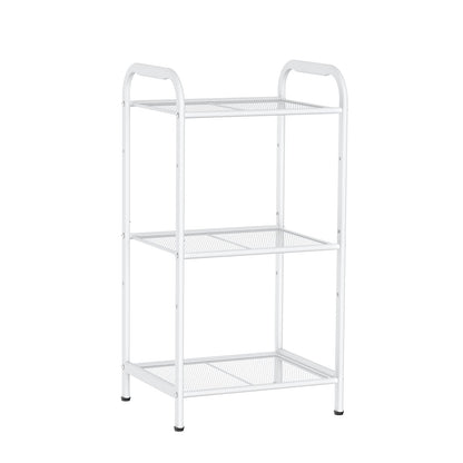 MAX Houser Storage Rack with Shelf,Industrial Style Extendable Plant Stand, Standing Shelf Units for Kitchen, Bathroom, Office,Living Room, Balcony, Kitchen (White, 3 Tier)