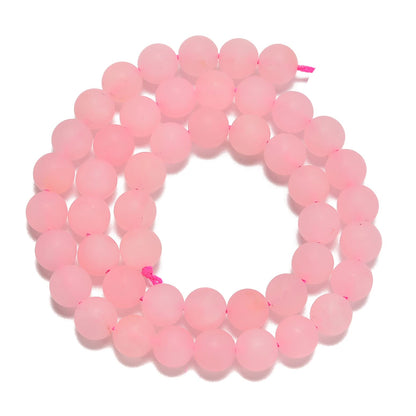 jodaying 10mm Pink Rose Quartz Matte Round Natural Gematone Loose Beads for Jewelry Making DIY 1 Strand 15"