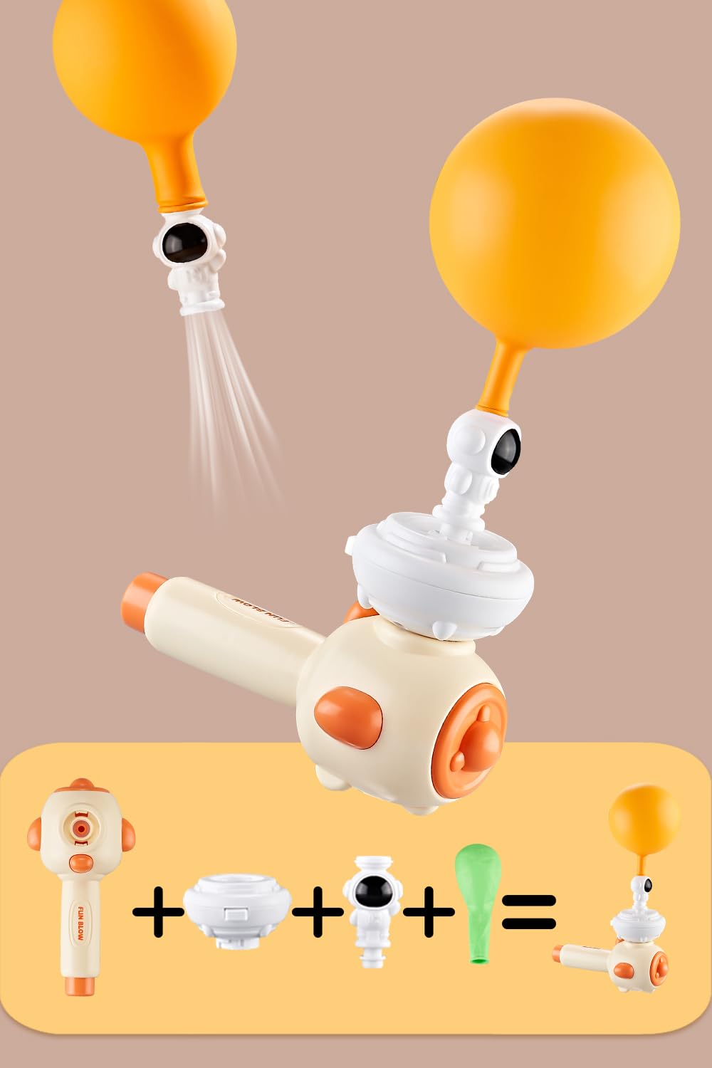 ARHEQI Breathing Exerciser for Kids, Sensory Toys with Whistle, Floating Blow Pipe Balls, Balloon Launcher, Autism Speech Therapy Toys for 3 4 5 6 7 Year Old Boys Girls Gifts-Yellow