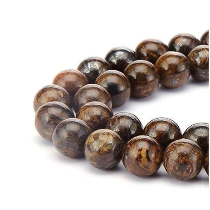 60pcs Adabele Natural Brown Bronzite Healing Gemstone 6mm (0.24 inch) Round Loose Beads Gem Stone Spacer for Craft Jewelry Making GF16-6