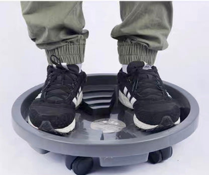 Two Pack 11.2" HuaBoShi Plant Caddy Stand with Wheels Heavy Duty with Built-in Bottom Ventilation and Water Tray Plant Dolly Bear Weight up to 65kg Ash Gray Color Suitable for Indoor and Outdoor