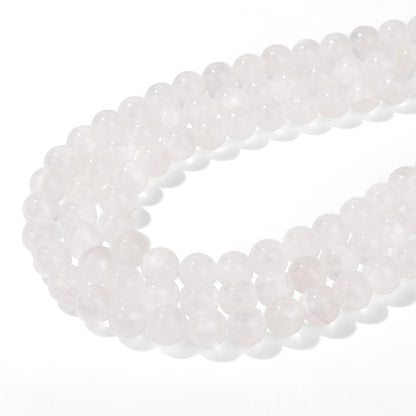 Risyfjew 50PCS 8mm Natural Selenite Beads Gemstone Round Loose Beads for Jewelry Making Chakra Crystal Stone Beads for Bracelets Necklace Earrings Making Supplies (50pcs/Strand)