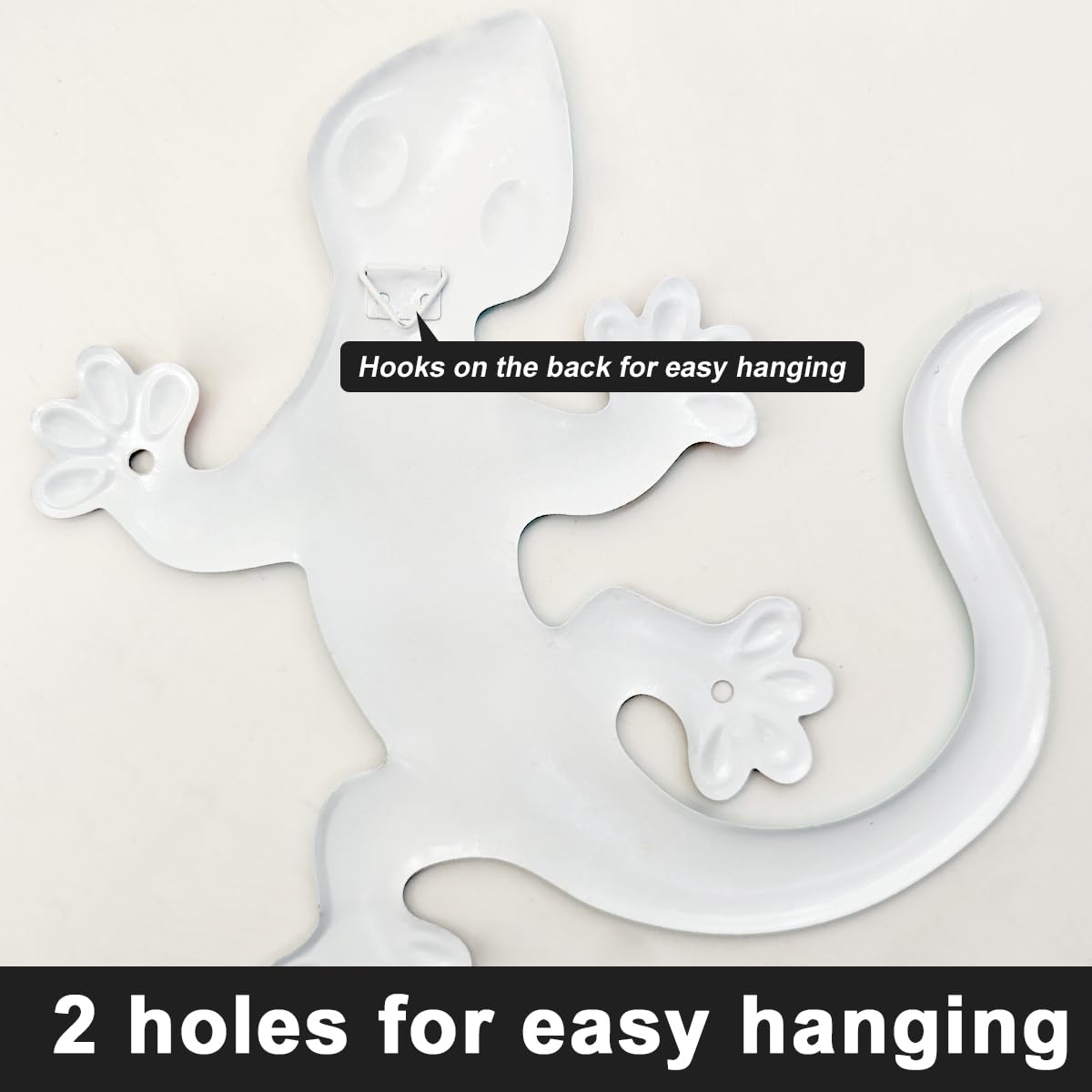 Kggetr Metal Gecko Wall Art Decor- Outdoor Lizards Hanging Decoration for Garden Yard Fence Patio Balcony(4 Pack)