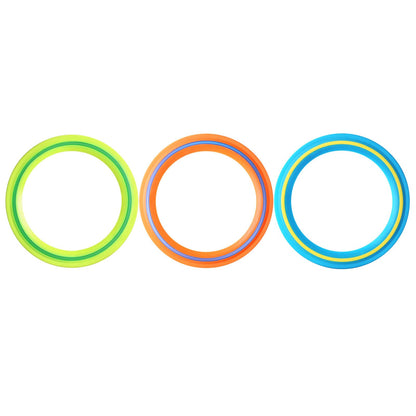 JEEFUD Flying Disc for Kids Adults 11 inch Flying Ring, 3 Pack Beach Backyard Sports Play Soft Discs, Sport Outdoor Tossing Toy Gift for 4+ Year Old Boys Girls Family 3PCS (Yellow，Orange & Turquoise)