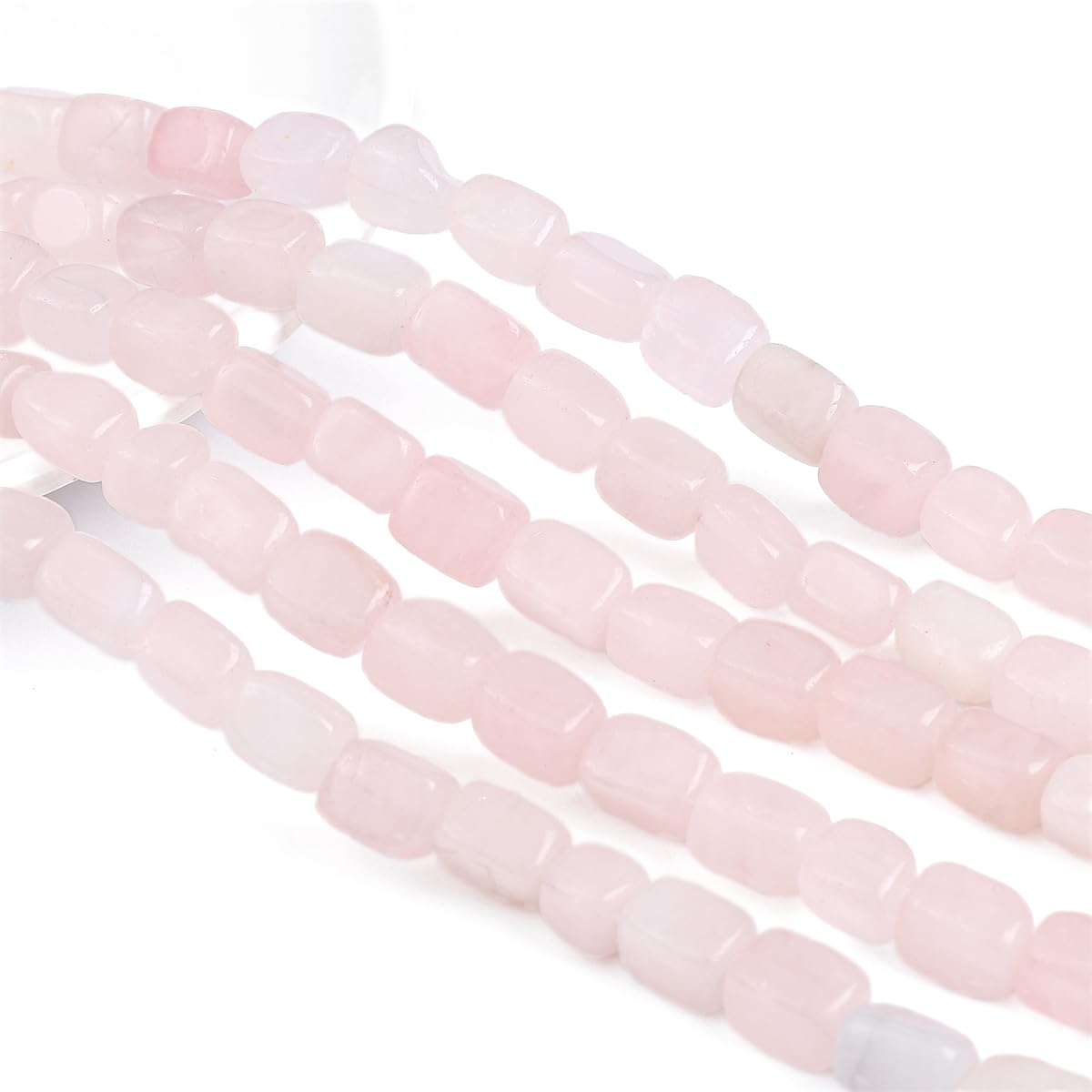 BEADIA Natural Rose Quartz Cuboid Stone Loose Semi Gemstone Beads for Jewelry Making 8mmx12mm 38cm/Strand