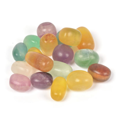 Justinstones 1/2LB Rainbow Fluorite Tumbled Polished Natural Crystal Healing Pocket Stones Rock Collection
