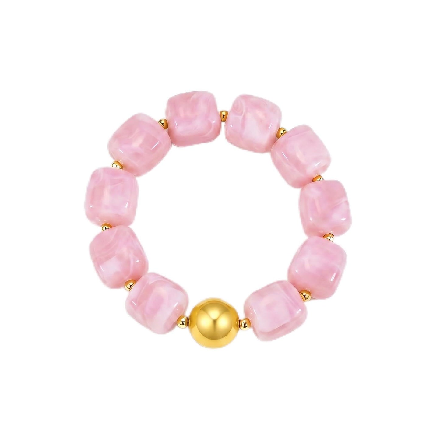 Sidlens Pink Beaded Bracelets for Women Trendy Chunky Bracelet Beaded Boho Jewelry Summer Bracelets Statement Bracelet Vacation Beach Accessories