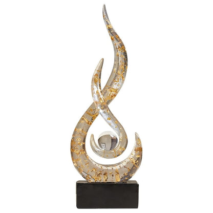 XYQXYQ Modern Abstract Art Table Decoration,Resin Flame Statue Modern Gold Centerpiece Ornaments for Living Room Great Gift Idea Home Decor,Collectibles