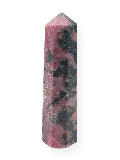 WholesaleGemShop 3 Inch (70 mm) Gemstones RHODONITE Obelisk Tower Jumbo Facet Aura Rock Crystal Natural Polished Earth Wand Spirit