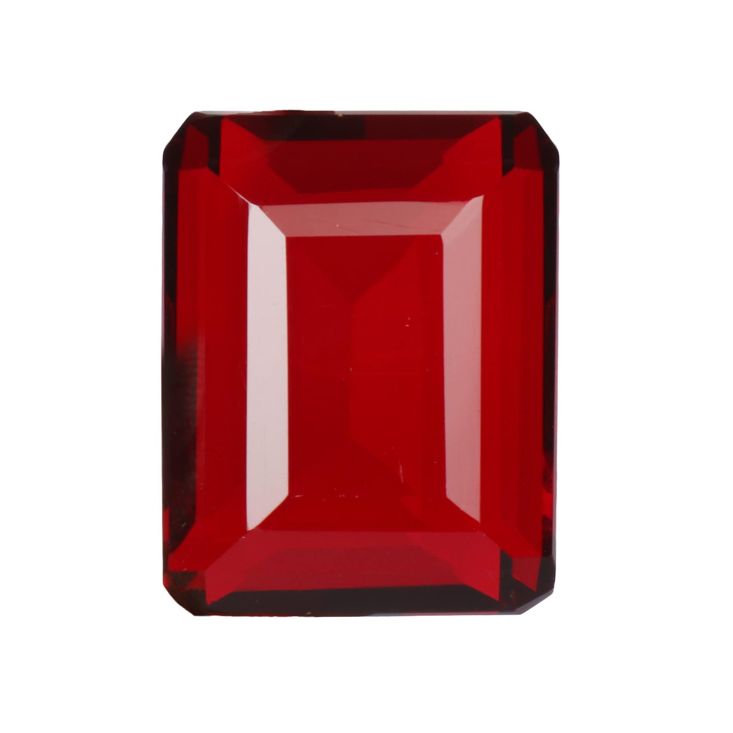 GEMHUB Emerald Cut Blood Red Color 59.30 Ct Faceted Topaz Hydrothermal Jewelry Stone