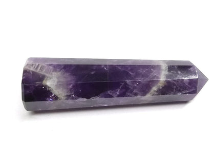 WholesaleGemShop 3 Inch (70 mm) Gemstones Amethyst Chevron Obelisk Tower Jumbo Facet Aura Rock Crystal Natural Polished Earth Wand Spirit