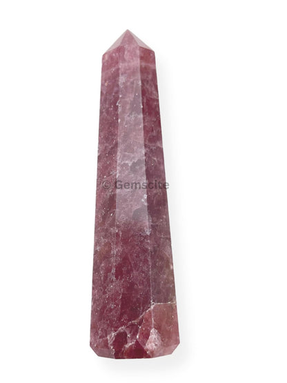 WholesaleGemShop 3 Inch (70 mm) Gemstones Strawberry Quartz Obelisk Tower Jumbo Facet Aura Rock Crystal Natural Polished Earth Wand Spirit