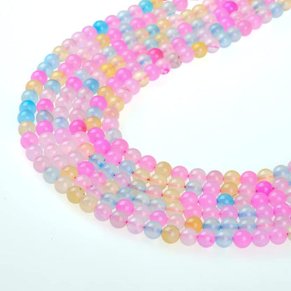 10mm Natural Morgan Agate Gemstone Round Loose Beads Crystal Stone Bracelet Necklace Accessories Crafts for Jewelry Making DIY,1 Strand 15"