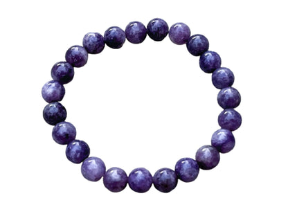 GAF TREASURES Lepidolite Crystal Bead Bracelet 8mm, Genuine Lepidolite Stretch Gemstone Bracelet, Healing Crystal Bracelet, Gift for Men & Women (1)