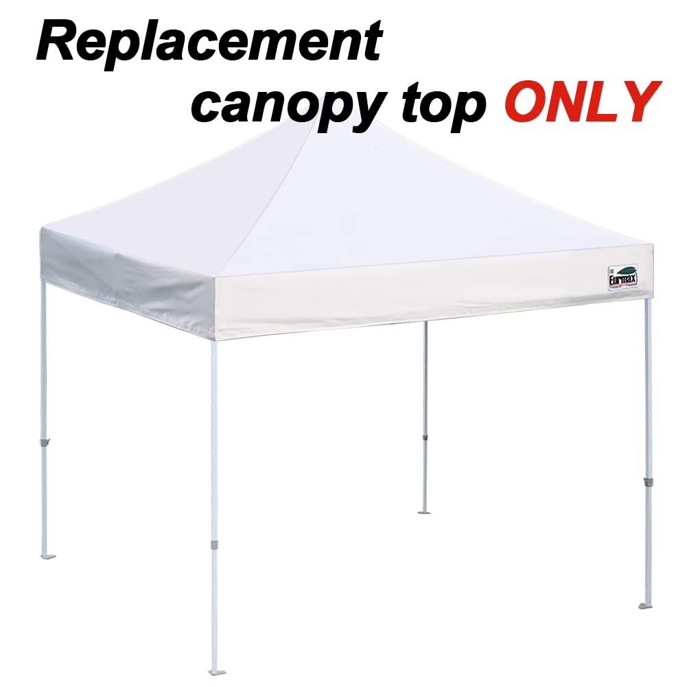 Eurmax USA 10x10 Pop Up Canopy Replacement Top,Universal Instant Canopy Cover ONLY,Heavy Duty UPF 50+ UV Protection,Water & Wind Resistant Tarp,30+ Colors Available,Bonus 4 Sand Bags (White)