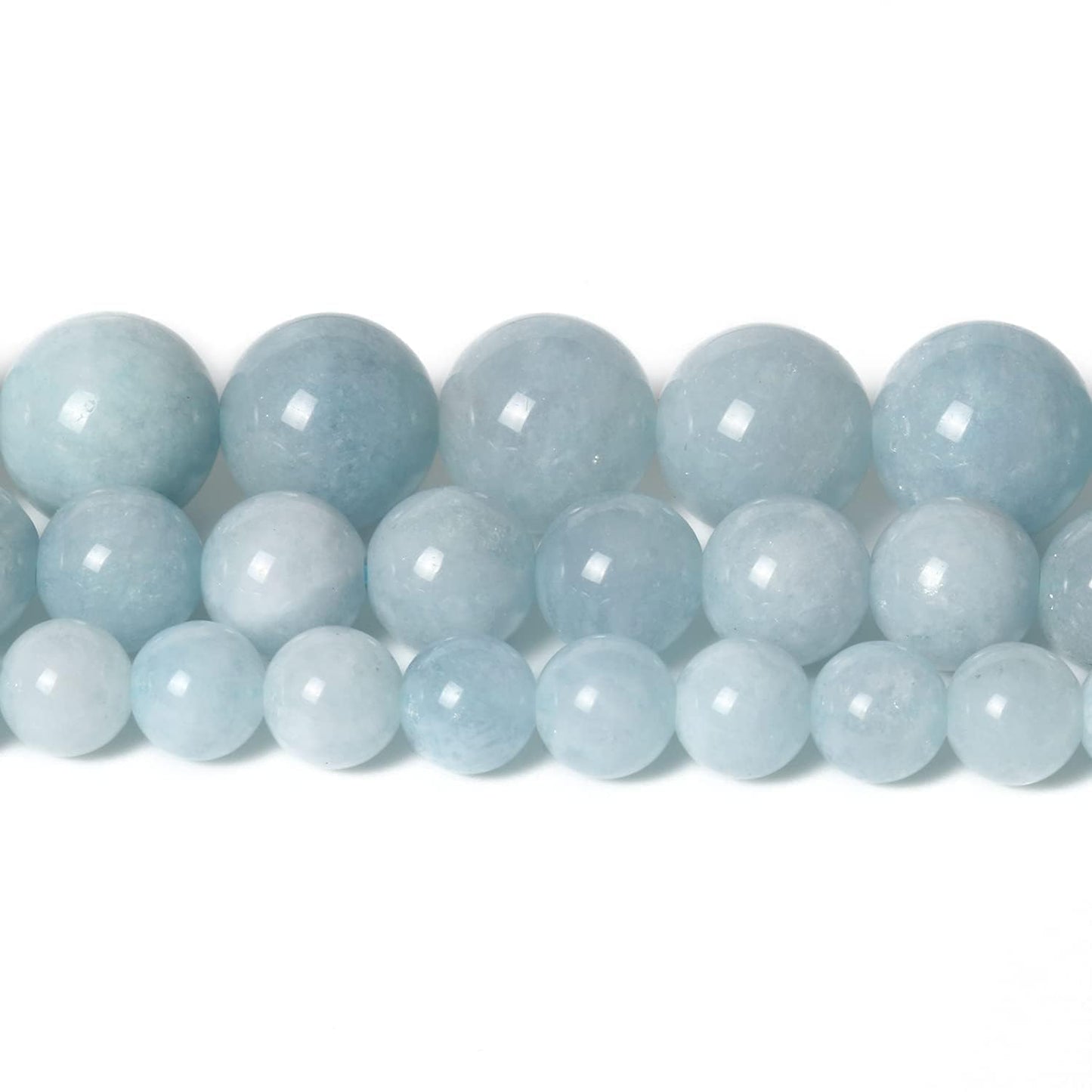 About 45pcs 8mm Natural Stone Beads Aquamarine Beads Crystal Gemstone for Jewelry Making, DIY Bracelet Necklace