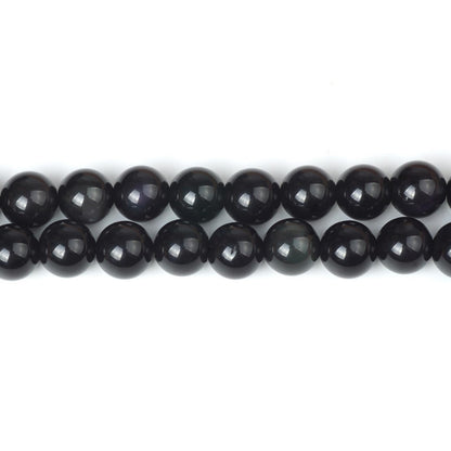 100Pcs Natural Stone 6mm Colorful Obsidian Beads Round Loose Gemstone Energy Healing Beads Hole Size 1mm DIY Smooth Beads for Bracelet Necklace Earrings Jewelry Making