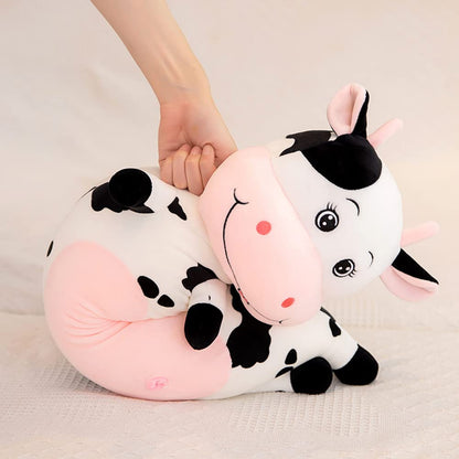TEFU Cute and Creative Cow Plush Toy: A Soft and Adorable Cartoon-Style Hugging Pillow—Perfect as a Birthday Gift for Friends and Kids (100cm/39.3in)