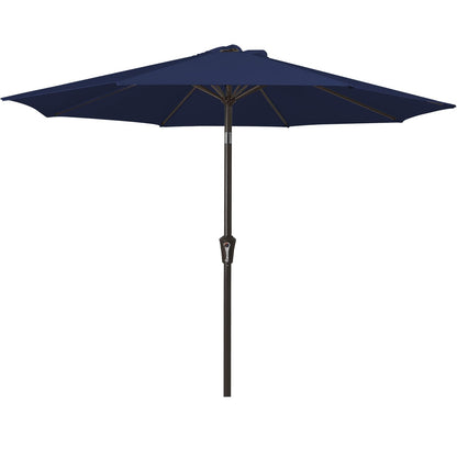 MEWAY 9ft Patio Umbrella Outdoor Table Umbrellas with Push Button Tilt and Crank, Market Umbrella 8 Sturdy Ribs for Deck, Garden, Pool and Backyard, Navy