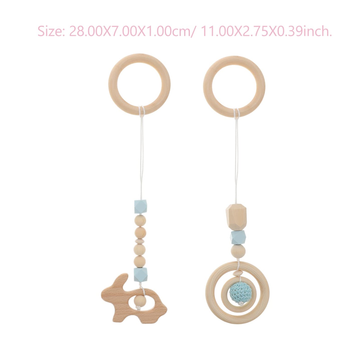 4Pcs Wood Toys Wooden Hanging Toy Wood Activity Pendant Dangling Teething Soother Nursery Decor Montessori Play Gym