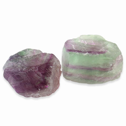 2PCS Natural Raw Stone Healing Crystals Bulk Healing Gemstones for Reiki Tumbling Fountain Rocks Meditation Garden Home Decor (Fluorite)