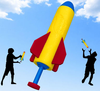 Flying Rocket Toy for Kids, Hand Launch Rocket, STEM Toy for Kids, Outdoor Toys Ages 8 and Up, Backyard & Beach Toys, Birthday Gift for Kids Boys & Girls, Built-in Launcher, No Assembly, No Batteries