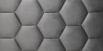 Wall!Supply - Gray Hexagon Velvet Wall Panels - Plush Textile Wall Covering for Feature Walls - Textured Peel-and-Stick Wallpaper Alternative - Sound Dampening - Easy DIY Installation (2-Pack)