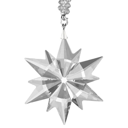 Christmas Ornaments Crystal Snowflake Suncatcher Indoor Window Hanging, Sparkly Crystal Ornaments for Christmas Tree, for Women Girls Home Garden Decor (Single-Layer Snowflake (Clear))