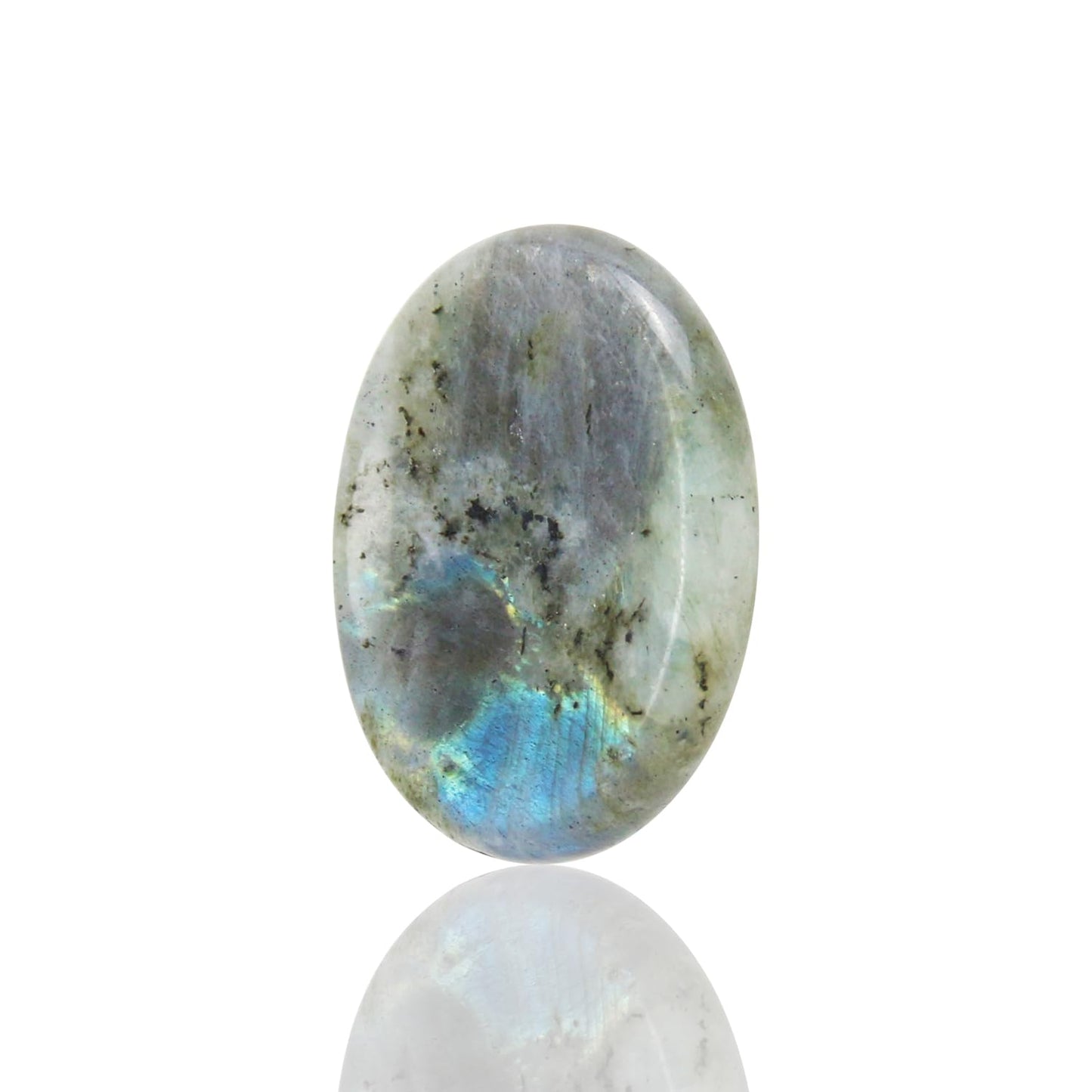 Nvzi Worry Stones Labradorite Stones, Chakra Crystals and Healing Stones, Oval Palm Stone, Thumb Stone, Crystals for Beginners, Spiritual Gifts for Women, Meditation Accessories (1PCS)