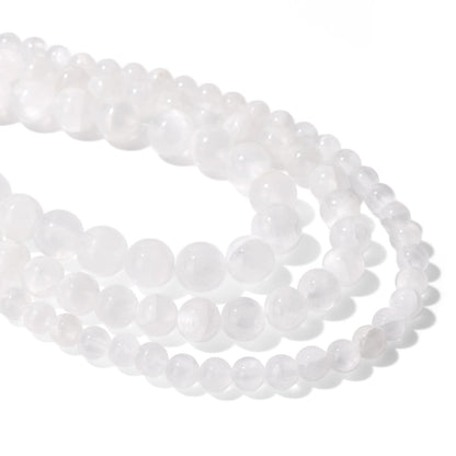 40pcs 10mm Natural Selenite Gemstone Beads Healing Crystal Round Loose Stone Beads for Jewelry Making, Crystal Stone Beads for Bracelets Necklace Earrings Making