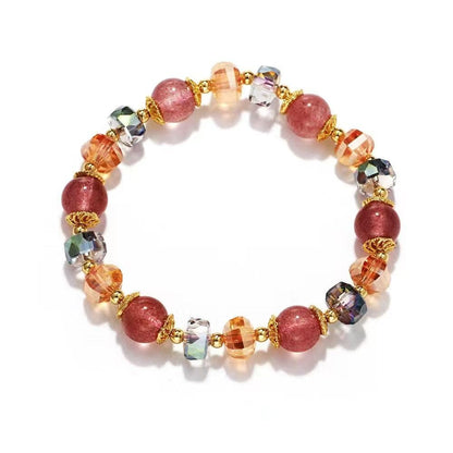 Pearl Bracelets for Women,Freshwater Pearls Crystal Bracelet Boho Bracelets Bead Bracelet Gifts (Crystal)