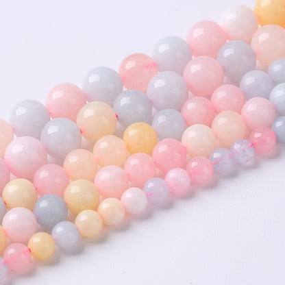 45pcs 8mm Natural Stone Morganite Beads Round Loose Beads for Jewelry Making DIY Bracelets Necklaces Crystal Energy Healing Stone Beads 15" (8mm, Morganite)