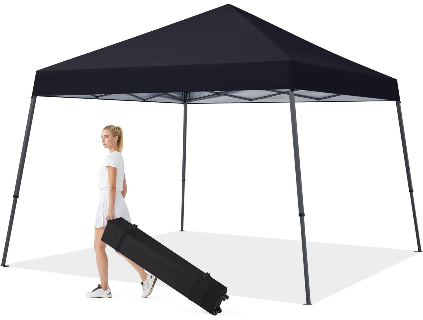 MASTERCANOPY Portable Pop Up Canopy Tent with Large Base (11x11,Black)