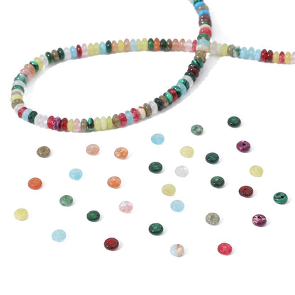 BEADIA Natural Mix Colored Disk Stone Beads 4x2mm 160pcs Rondelle Loose Semi Gemstone Beads for Jewelry Making Design