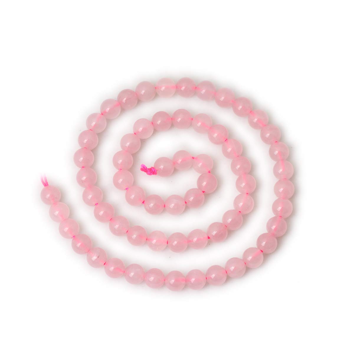 CHEAVIAN 60PCS 6mm Natural Rose Quartz Gemstone Round Loose Bead Pink Crystal for Jewelry Making 1 Strand 15"