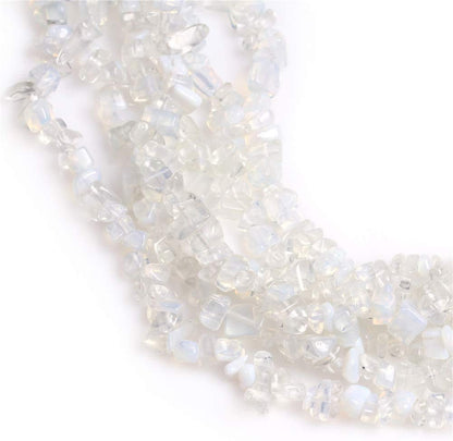 HAAMIIQII 5-8mm Opalite Chips Beads Irregular Chip Stones Loose Gemstone Beads Energy Healing Beads for Jewelry Making Strand 30 Inch